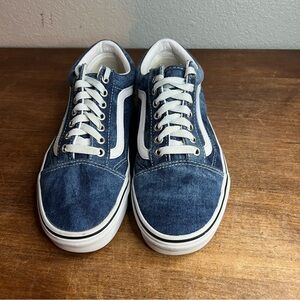 Vans Men 6.5 Women 8 Blue Denim Sneakers